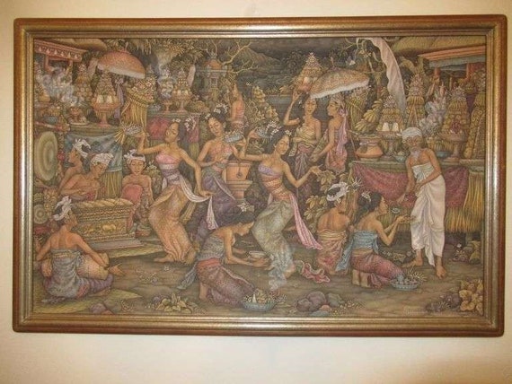 Signed Original Vintage 1930-1950 Painting by I Wayan