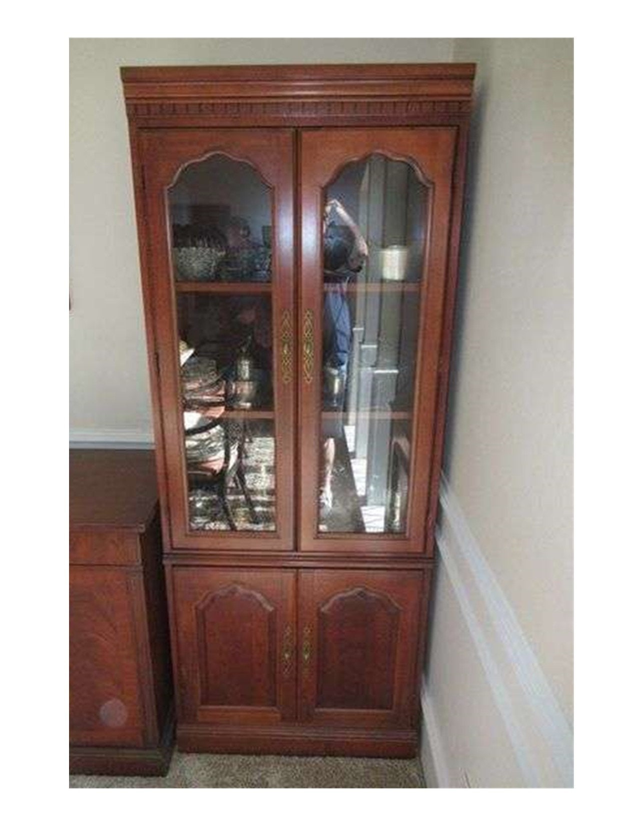 Matching Set- Two Gorgeous China Cabinet Hutches With Glass Doors by ...