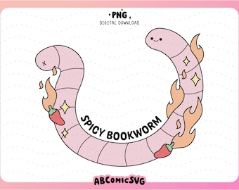 Spicy Bookworm PNG, Bookish Stickers PNG, Sublimation Designs, Book Lovers PNG, Reading Png, Booked and Busy Png, Png File, Digital Download