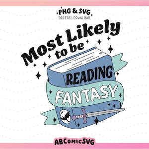 最も読書好きのファンタジー SVG PNG、本好きのクリスマス、T シャツ、スウェットシャツ、ステッカー、ブックマーク、キーホルダーのかわいいトレンディなデザイン