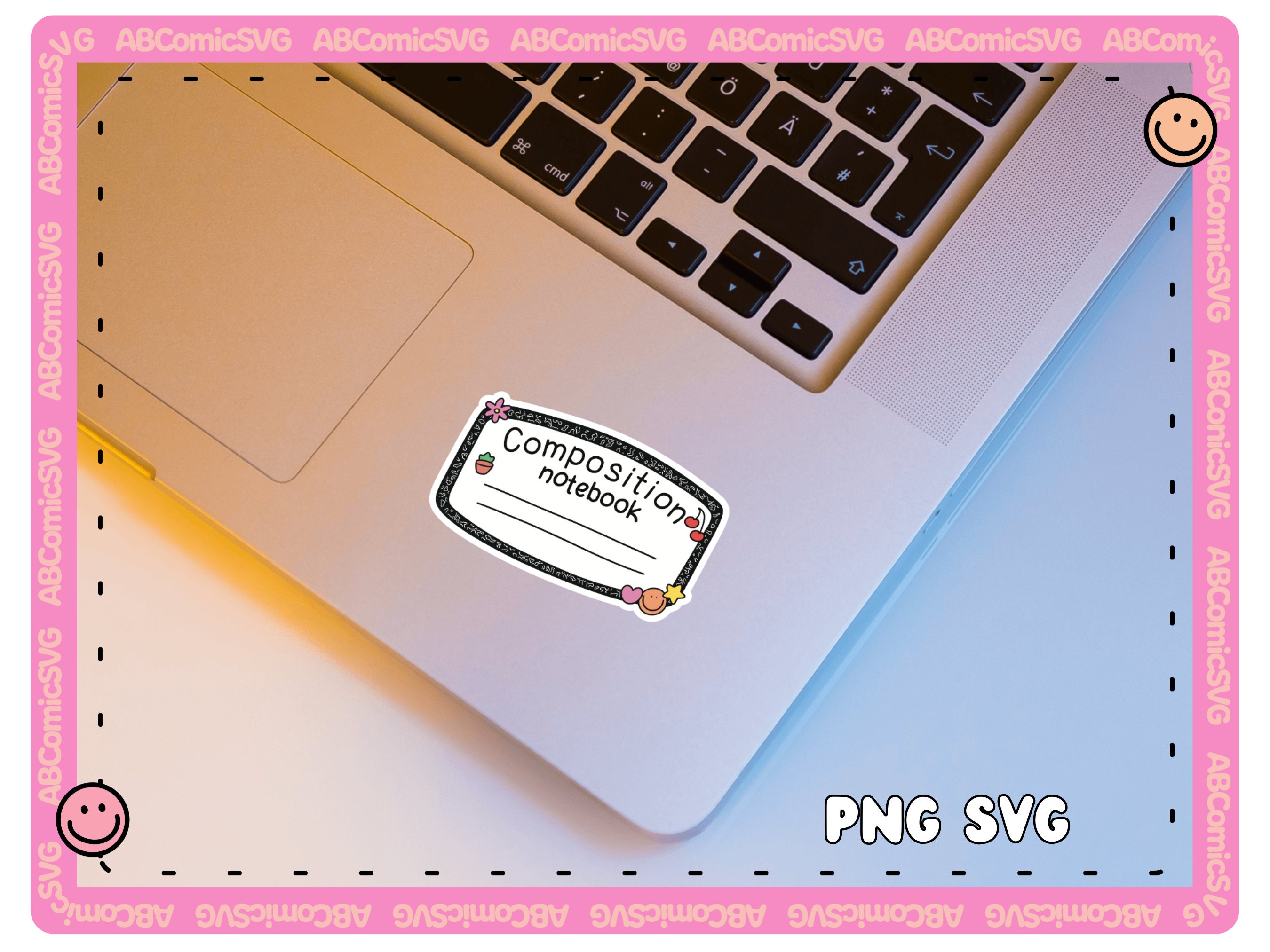 Composition Notebook SVG PNG, Label Svg, School Svg, Retro Trendy ...