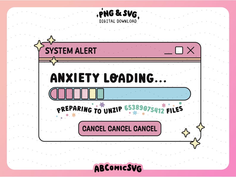 Anxiety Loading SVG PNG, Mental Breakdown SVG, Funny Svg File, Cute ...