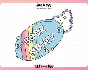 Book Money Keychain SVG PNG, Book Lover SVG, Book Club Svg, Trendy Designs for Stickers, Magnetic Bookmarks, Sweatshirts, Tshirts, Keychains