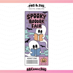 Spooky Book Fair SVG PNG, Spooky Book Club PNG, Halloween Svg, Cute Trendy Bookish Designs for Stickers, Bookmarks, Tshirts, Keychains, Mugs