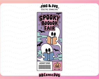 Spooky Book Fair SVG PNG, Spooky Book Club PNG, Halloween Svg, Cute Trendy Bookish Designs for Stickers, Bookmarks, Tshirts, Keychains, Mugs