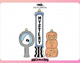 Halloween Mystery Bookish Candles PNG, Spooky Season Book Lovers Design Files (Digital Download)