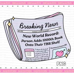 Grappige leesgrage TBR PNG, schattige boekenwurm PNG, boekenliefhebbers PNG, ontwerpen voor stickers, T-shirts, sweatshirts, bladwijzers, bakken, commercieel gebruik