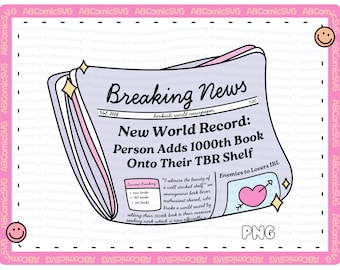 Divertente Bookish TBR PNG, Cute Bookworm PNG, Book Lovers Png, Disegni per adesivi, T-shirt, Felpe, Segnalibri, Borse, Uso commerciale