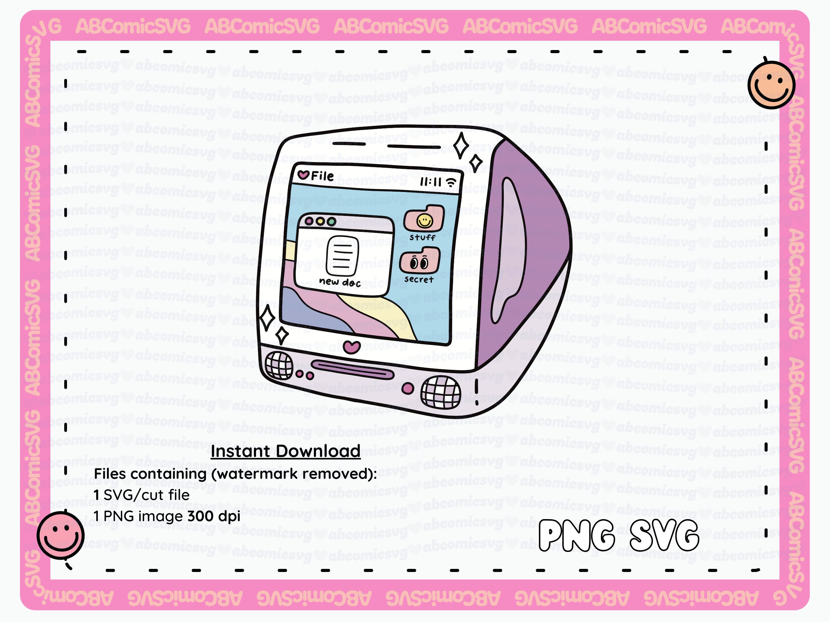 Svg Cute Computer Image Retro Computer SVG PNG, Cute Y2K Svg, Millennial Svg, Trendy Designs ...