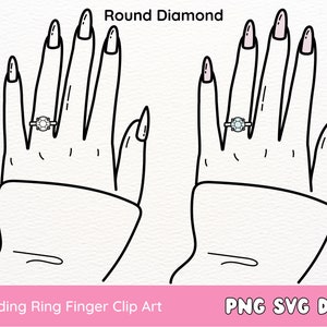 Clipart de dedo del anillo de boda, svg comprometido, futura señora svg, diseños para invitaciones de boda y anuncios de compromiso, SVG PNG DXF