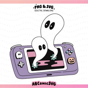 Gruseliger Gamer SVG PNG, Gemütlicher Gamer PNG, Halloween Gaming Png, süßes trendiges Design für Aufkleber, Tshirts, Schlüsselanhänger, Abzeichen Reels, Tassen