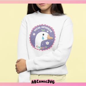 Goose SVG PNG, asociaal, angst, schattig geestelijke gezondheid SVG-ontwerpen voor shirts, stickers, mokken, commercieel gebruik afbeelding 4