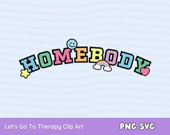 Preppy, Homebody SVG PNG, Antisocial Stay At Home Trendy SVG Designs for Sweatshirts, Shirts, Stickers, Totes, Commercial Use