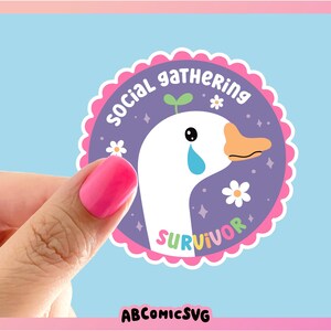 Goose SVG PNG, asociaal, angst, schattig geestelijke gezondheid SVG-ontwerpen voor shirts, stickers, mokken, commercieel gebruik afbeelding 3