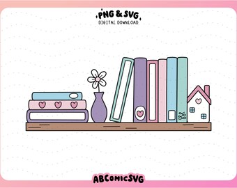 Romance Book Shelf SVG PNG, Bookish Tropes SVG, Reader Png, lindos diseños de moda para marcadores, pegatinas, camisetas, bolsos, tazas, llaveros