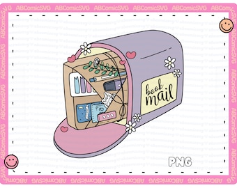 Book Mail PNG, Blind Date With A Book PNG, Veiled Novellas PNG, Cute Trendy Designs for Stickers, Bookmarks, Pins, T-Shirts, Sweatshirts