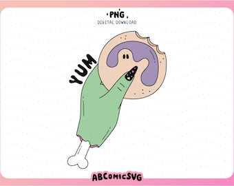 Halloween Cookie PNG, Funny Zombie PNG, Ghost PNG, Spooky Season Png, Nostalgia Png, Creepy Fall Clipart