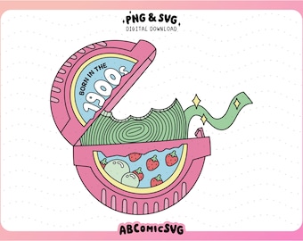 Born in the 1900s SVG PNG, 90s Baby Y2k Clip Art, Millennial, Designs for Stickers, Tshirts, Keychains, Bookmarks, Tumblers, Mugs