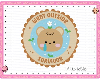 Ging außerhalb Survivor SVG PNG, antisoziale SVG, psychische Gesundheit zwar, niedliche trendige Designs für Aufkleber, Pins, T-Shirts, Sweatshirts, Taschen, Tassen