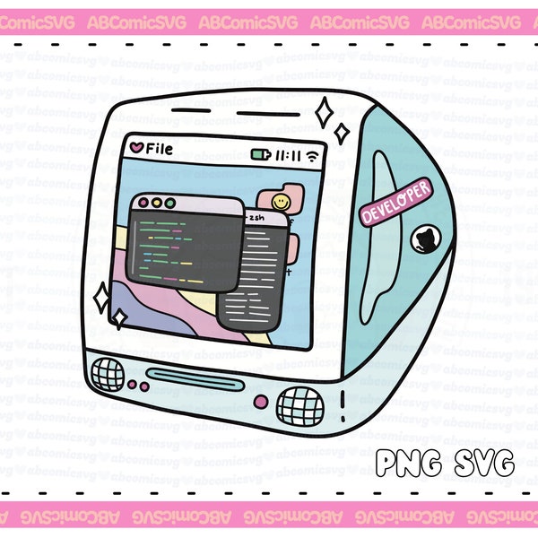 Retro Computer SVG PNG, Developer PNG, Millennial Svg, Trendy Designs for Stickers, Hoodies, Tees, Sweatshirts, Mug, Totes, Commercial Use