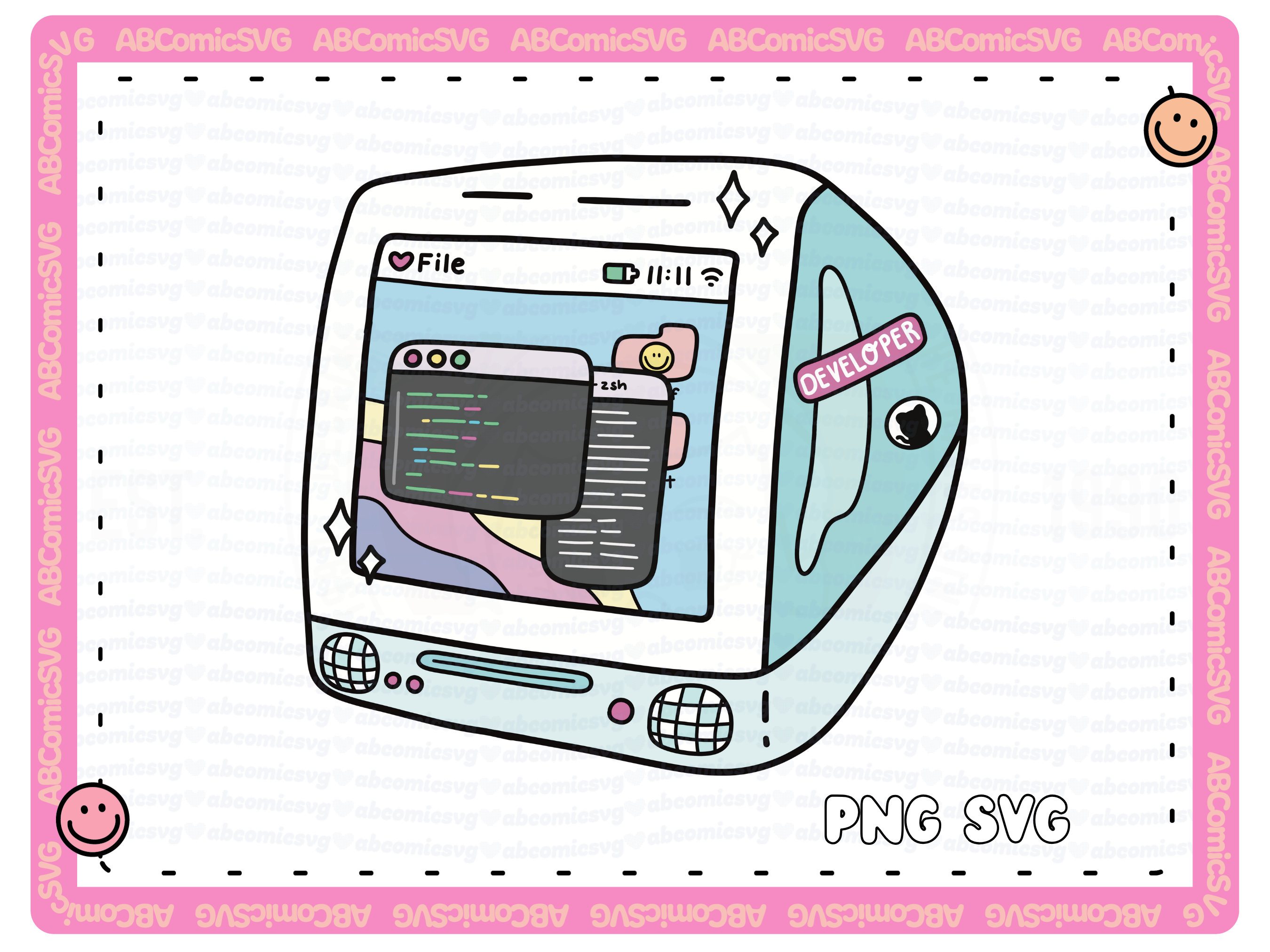 Truevector Svg Style Computer Retro Computer SVG PNG, Developer PNG, Millennial Svg, Trendy Designs ...
