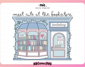 Meet At The Bookstore PNG, Bookshop PNG, Cute Bookish PNG, Book Lover Png, Library Png, Book Club Png, Sticker Design, Digital Download