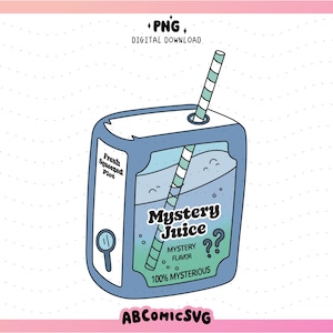 Bookish Mystery Juice Box PNG, Murder Mystery Book Club PNG, trendige Designs für Aufkleber, Lesezeichen, Einsätze für Kindle, Schlüsselanhänger, Tshirts
