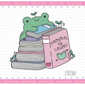 Froggies to Lovers PNG, Enemies to Lovers PNG, Bookish PNG, leuke trendy ontwerpen voor stickers, pins, bladwijzers, T-shirts, sweatshirts, bakken