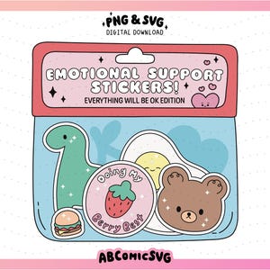 Adesivos de suporte emocional SVG PNG, Não é OK Não Estar OK, Arquivos de design fofos e modernos para adesivos, camisetas, marcadores, chaveiros, sacolas, canecas