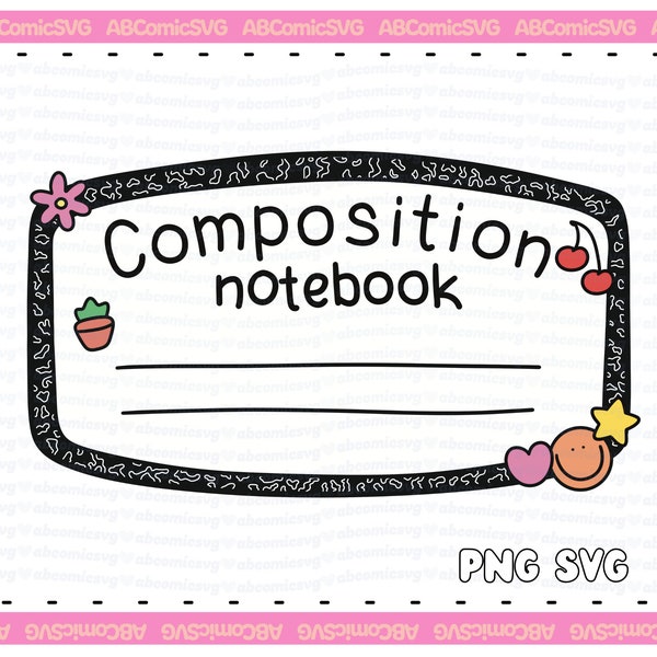 Composition Label Svg - Etsy