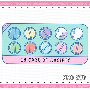 En cas d'anxiété, SVG PNG, anxiété SVG, santé mentale Svg, designs tendance mignons pour autocollants, t-shirts, sweat-shirts, épingles, tasses, fourre-tout