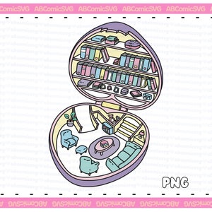 Biblioteca de bolso PNG, Cute Retro Toy PNG, Trendy Bookish PNG, designs para adesivos, camisetas, marcadores, moletons, broches, sacolas, canecas