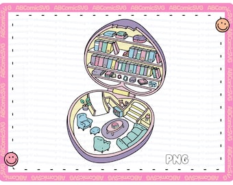 Pocket Library PNG, Cute Retro Toy PNG, Trendy Bookish PNG, Designs for Stickers, Tshirts, Bookmarks, Sweatshirts, Pins, Totes, Mugs