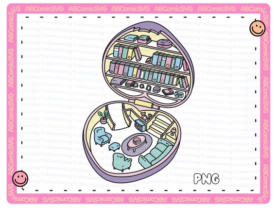 Pocket Library PNG, Cute Retro Toy PNG, Trendy Bookish PNG, Designs for Stickers, Tshirts, Bookmarks, Sweatshirts, Pins, Totes, Mugs