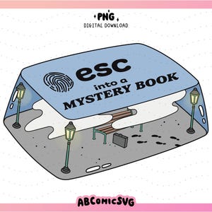 Mystery Book Keycap PNG, Realitätsentzug, Magnetisches Lesezeichen PNG, Mystery Reader PNG, Buchliebhaber Png, Sublimationsdesigns, Lesen Clipart