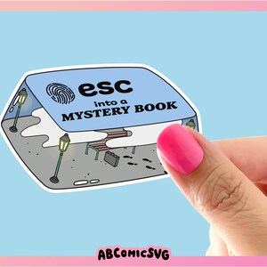 Mystery Book Keycap PNG, Escaping Reality, Magnetic Bookmark PNG, Mystery Reader PNG, Book Lovers Png, Sublimation Designs, Reading Clipart image 3