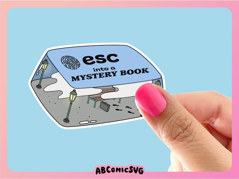 Mystery Book Keycap PNG, Escaping Reality, Magnetic Bookmark PNG, Mystery Reader PNG, Book Lovers Png, Sublimation Designs, Reading Clipart image 3