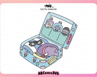 Gorący Wiedźmi Letni Bagaż PNG: Pastelowy Wiedźmi Letni Projekt Clipart (Pobieranie Cyfrowe)
