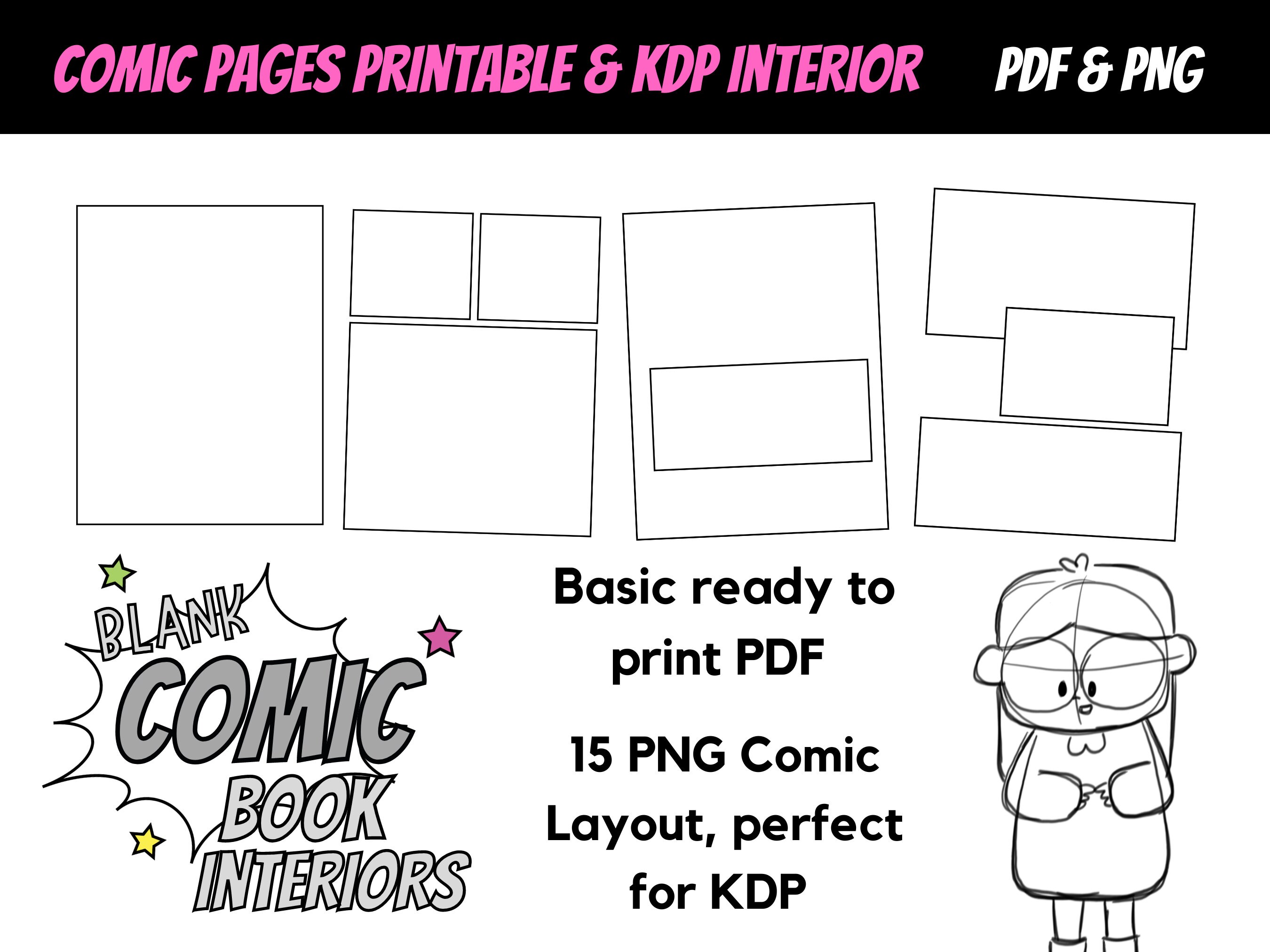 Blank DIY Comic Book Layout Printable - Il Fullxfull.4263961161 Pqnq 