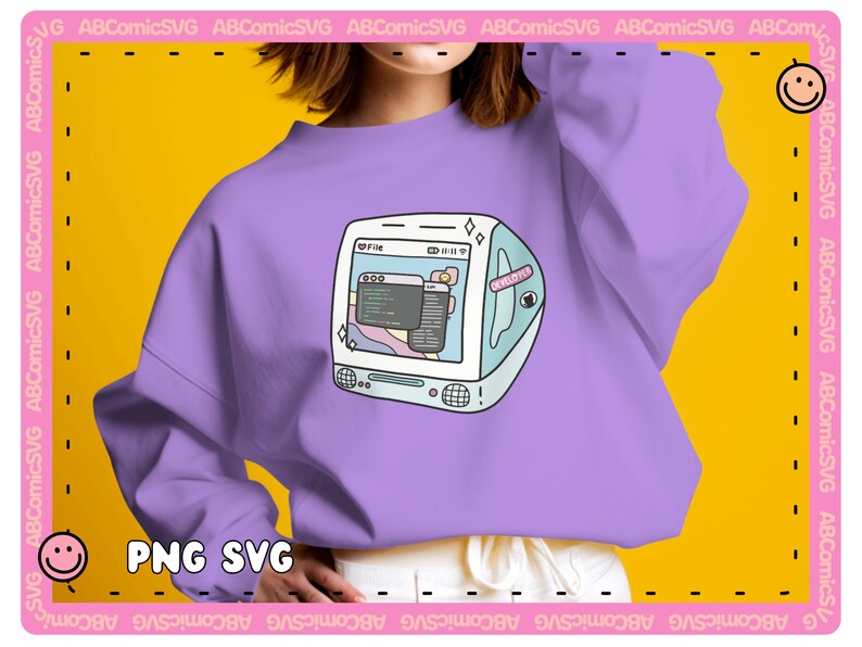 Retro Computer SVG PNG, Developer PNG, Millennial Svg, Trendy Designs ...