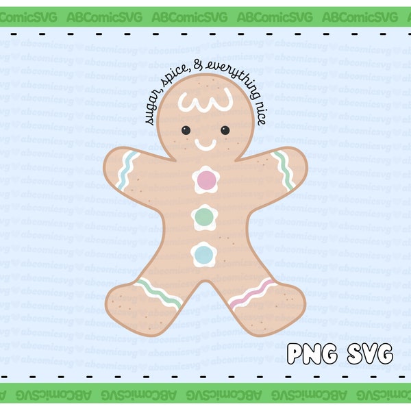 Gingerbread SVG PNG Pastel Christmas Holiday Cute Trendy Designs for Stickers, Tees, Sweaters, Mugs, Totes, Commercial Use