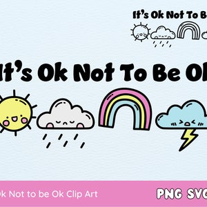 Está tudo bem não estar bem SVG, Fazendo o meu melhor SVG, Saúde mental importa SVG, Amor próprio SVG, Clipart PNG SVG da moda