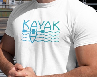 Kayak T-shirt, Unisex Heavy Cotton Tee, Kayak Lovers Gift, Watersports Tshirt, Kayak Gift, Tshirt Kayak Brand, Kayak Wordmark Art, Kayak Tee