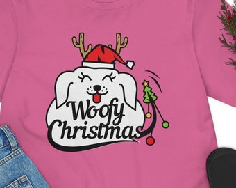 Christmas Dog T-shirt, Unisex Jersey Short Sleeve Tee, Tee Christmas Dog, Christmas Funny T-shirt, Woffy Christmas, Holiday Apparel