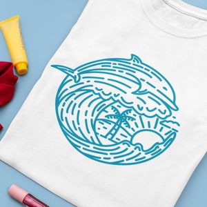 Dolphin Shirt, Unisex Heavy Cotton, Tee Dolphin Lover Shirt, Dolphin Gift, Dolphin T-shirt Gifts for Dolphin Lovers Sea Mammal Dolphin Wave
