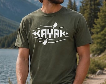 Kayak Graphic Tee for Outdoor Adventure Lovers | Gifts for Kayakers | Hiking Shirt for Paddlers | Camping Gift