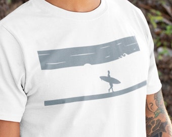 Surf T-shirt Gift for Surfers, Minimalist T-shirt, Unisex Heavy Cotton Tee, Minimalist Tee, Beach Tshirt, Summer T-shirt, Sun Tee, Surf