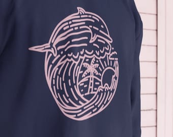 Dolphin Wave Crewneck Sweatshirt: Unisex Summer Apparel