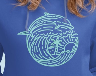 Dolphin Wave Hoodie: Unisex Beach Apparel