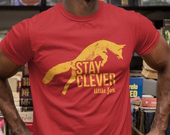 Fox-T-shirt: zwaar katoenen uniseks T-shirt, sportieve vrijetijdskleding
